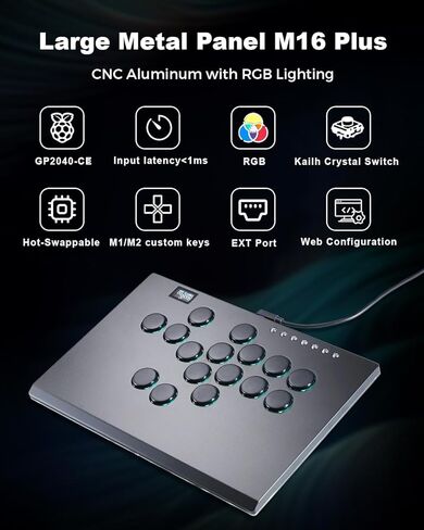 Haute42 Leverless Controller Arcade Stick: Aluminum Leverless Arcade Stick M Ultra with Lock Button & RGB Lighting, Arcade Controller Street Fight for PC/PS3/PS4/Switch Game,Low-Profile Switch Arcade Stick Support Hot Swap & SOCD in Saudi Arabia