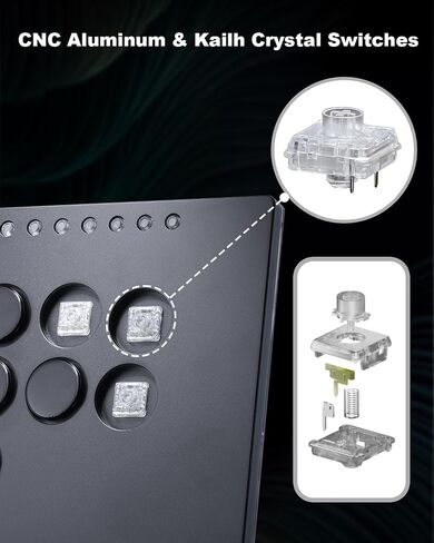 Haute42 Leverless Controller Arcade Stick: Aluminum Leverless Arcade Stick M Ultra with Lock Button & RGB Lighting, Arcade Controller Street Fight for PC/PS3/PS4/Switch Game,Low-Profile Switch Arcade Stick Support Hot Swap & SOCD in Saudi Arabia