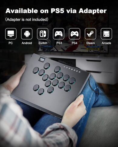 Haute42 Leverless Controller Arcade Stick: Aluminum Leverless Arcade Stick M Ultra with Lock Button & RGB Lighting, Arcade Controller Street Fight for PC/PS3/PS4/Switch Game,Low-Profile Switch Arcade Stick Support Hot Swap & SOCD in Saudi Arabia