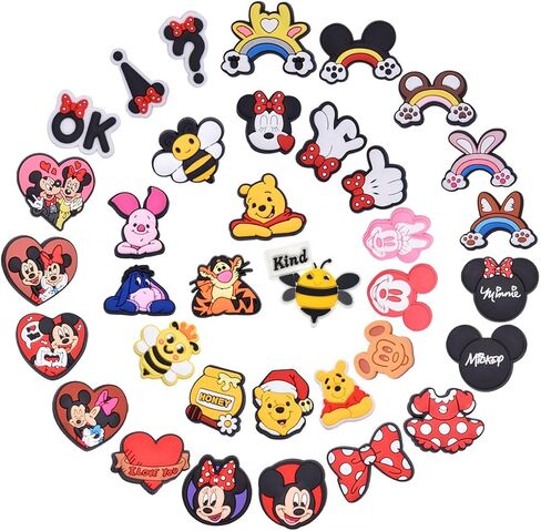 35 PCS Cartoon Shoe Charms for Girls Kids Cute Cartoon Charm Pack, PVC Shoe Decoration Charms, Cute Charms for Kids Girls Boys Teens Party Gifts in Saudi Arabia