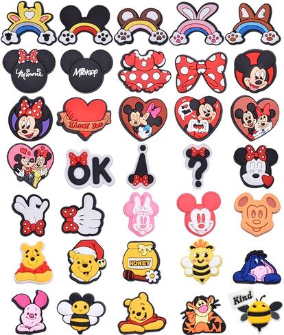 35 PCS Cartoon Shoe Charms for Girls Kids Cute Cartoon Charm Pack, PVC Shoe Decoration Charms, Cute Charms for Kids Girls Boys Teens Party Gifts in Saudi Arabia