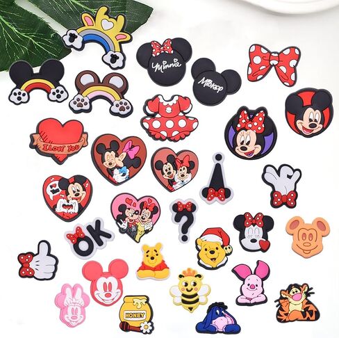 35 PCS Cartoon Shoe Charms for Girls Kids Cute Cartoon Charm Pack, PVC Shoe Decoration Charms, Cute Charms for Kids Girls Boys Teens Party Gifts in Saudi Arabia