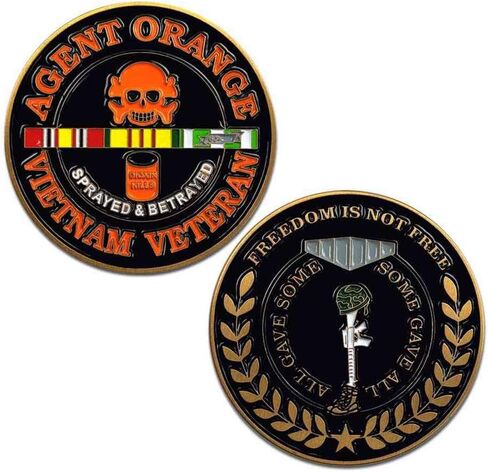 Vietnam Veteran Challenge Coin with Agent Orange Graphics Licensed Military Apparel Patriotic Products Gifts for Veterans Families and Retired VetFriends.com in Saudi Arabia