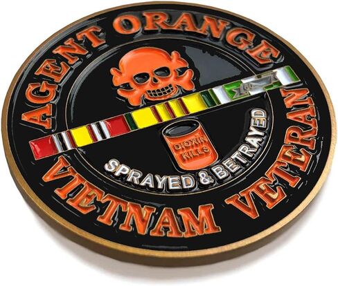 Vietnam Veteran Challenge Coin with Agent Orange Graphics Licensed Military Apparel Patriotic Products Gifts for Veterans Families and Retired VetFriends.com in Saudi Arabia