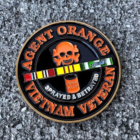 Vietnam Veteran Challenge Coin with Agent Orange Graphics Licensed Military Apparel Patriotic Products Gifts for Veterans Families and Retired VetFriends.com in Saudi Arabia
