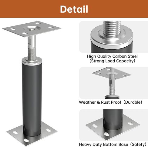 4 Pack House Jacks for Leveling Adjustable Floor Jack Post Floor Jack for House Telescoping Jack for Temporary Support, Adjustable Range 12 inch - 16 inch in Saudi Arabia