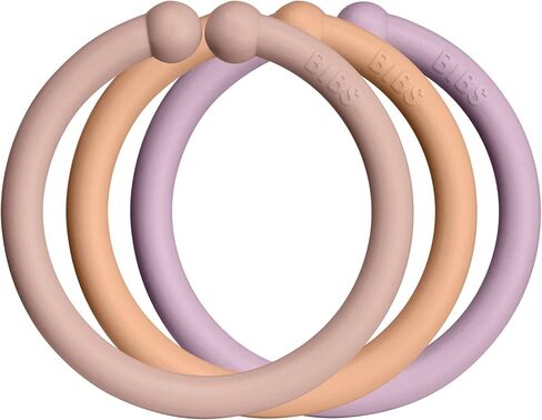 BIBS Loops 12-Pack, BPA Free, Made in Denmark. Polypropylene, Blush/Peach/Dusky Lilac in Saudi Arabia