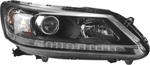 PartsFlow Halogen Headlight Black Housing Clear Lens Headlamp Assembly Right Passenger Side For 2013 2014 2015 Honda Accord HO2503151 in Saudi Arabia