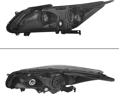 PartsFlow Halogen Headlight Black Housing Clear Lens Headlamp Assembly Right Passenger Side For 2013 2014 2015 Honda Accord HO2503151 in Saudi Arabia