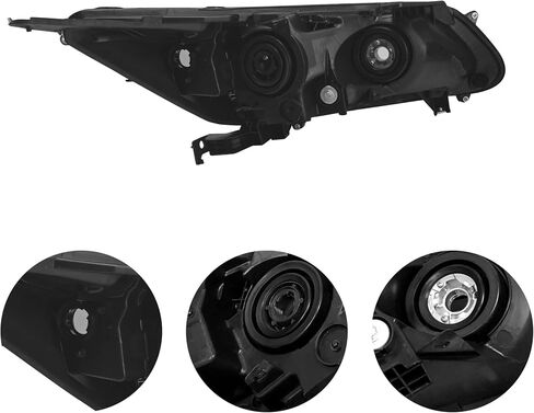 PartsFlow Halogen Headlight Black Housing Clear Lens Headlamp Assembly Right Passenger Side For 2013 2014 2015 Honda Accord HO2503151 in Saudi Arabia