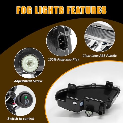 Cherbo LED Fog Lights fit for Dodge Ram 1500 2019 2020 2021 2022 Fog Lamps, Front Bumper Fog Driving Lights Assembly with Bracket Kit, Bezels, Switch, Harness 1 Pair Driver & Passenger Side in Saudi Arabia