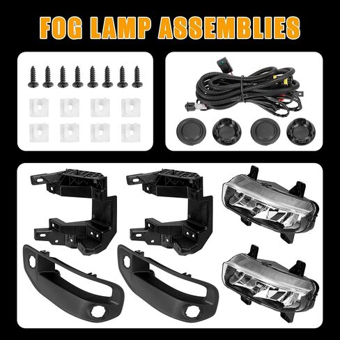 Cherbo LED Fog Lights fit for Dodge Ram 1500 2019 2020 2021 2022 Fog Lamps, Front Bumper Fog Driving Lights Assembly with Bracket Kit, Bezels, Switch, Harness 1 Pair Driver & Passenger Side in Saudi Arabia