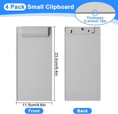 حافظة صغيرة مكونة من 4 قطع حافظة صغيرة بحجم A7 حافظة للجيب مقاس 9.4 × 4.6 بوصة حافظة منخفضة المستوى للمدرسة والمكتب والمستشفى، رمادي in Kuwait