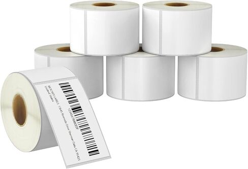 BETCKEY - 2.25" x 4" (57 mm x 102 mm) Multipurpose & Shipping Labels Compatible with Zebra & Rollo Label Printer,Premium Adhesive & Perforated [10 Rolls, 3500 Labels] in Saudi Arabia