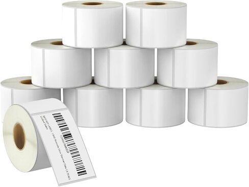 BETCKEY - 2.25" x 4" (57 mm x 102 mm) Multipurpose & Shipping Labels Compatible with Zebra & Rollo Label Printer,Premium Adhesive & Perforated [10 Rolls, 3500 Labels] in Saudi Arabia