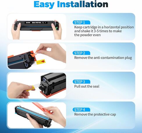 خرطوشة حبر 206A متوافقة (مع رقاقة) بديلة لطابعة HP 206A 206X للطابعة Color Laserjet Pro MFP M283fdw M283cdw Pro M255dw M255nw M283 M255 W2110A W2110X (BCMY، 4 عبوات) in Kuwait