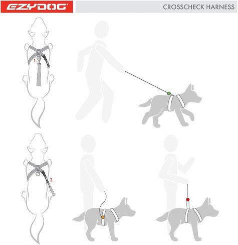 سرج EzyDog Crosscheck - سرج تدريب الكلاب - سرج بدون سحب للكلاب - مقاوم للهروب، عاكس، مريح، سهل الملاءمة (L، أزرق) in Kuwait