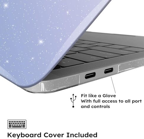 iCasso for MacBook Air 13 Inch Case 2022 2021 2020 2019 2018 M1/A2337/A2179/A1932, Glitter Hard Shell Case for MacBook air 13'' + Keyboard Cover + Screen Protector- Glitter Blue Gradient in Saudi Arabia