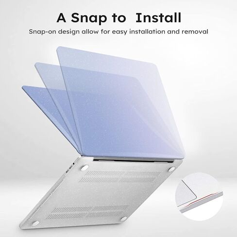 iCasso for MacBook Air 13 Inch Case 2022 2021 2020 2019 2018 M1/A2337/A2179/A1932, Glitter Hard Shell Case for MacBook air 13'' + Keyboard Cover + Screen Protector- Glitter Blue Gradient in Saudi Arabia