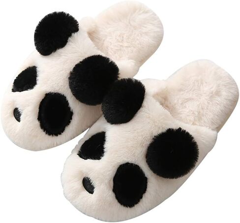 Adults/Kids Cute Panda Thick Fleece Indoor Slippers Non-Slip Lightweight Home Shoes in Saudi Arabia