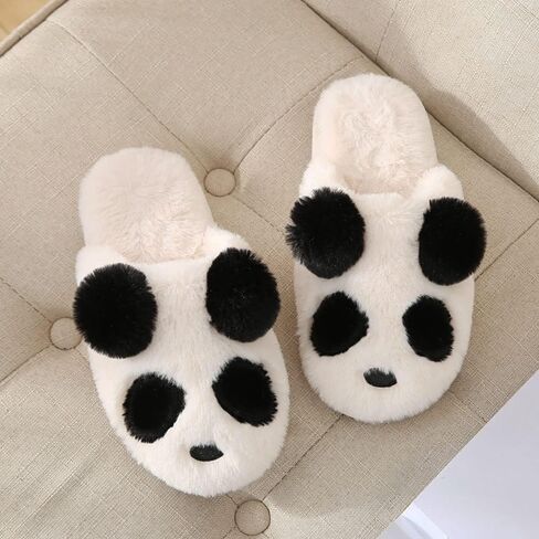Adults/Kids Cute Panda Thick Fleece Indoor Slippers Non-Slip Lightweight Home Shoes in Saudi Arabia