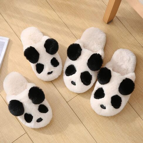Adults/Kids Cute Panda Thick Fleece Indoor Slippers Non-Slip Lightweight Home Shoes in Saudi Arabia
