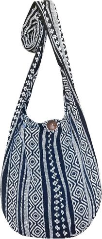 Woven Hippie Crossbody - Hobo Sling Shoulder Bag - Thai Cotton Boho Messenger Purse - Medium in Saudi Arabia