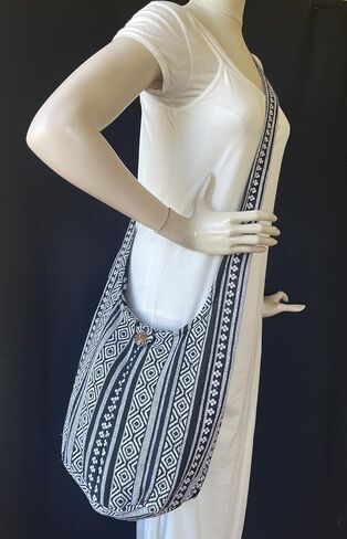 Woven Hippie Crossbody - Hobo Sling Shoulder Bag - Thai Cotton Boho Messenger Purse - Medium in Saudi Arabia