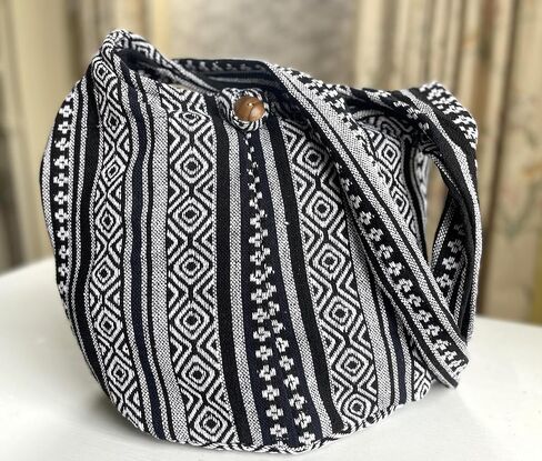 Woven Hippie Crossbody - Hobo Sling Shoulder Bag - Thai Cotton Boho Messenger Purse - Medium in Saudi Arabia
