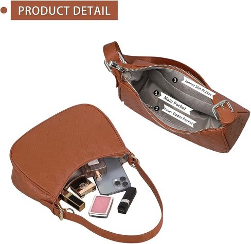 Shoulder Bag for Women Hobo Handbag Under the Arm Purse Fashion Small Crescent Tote Bag for Ladies in Kuwait