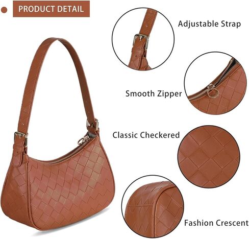 Shoulder Bag for Women Hobo Handbag Under the Arm Purse Fashion Small Crescent Tote Bag for Ladies in Kuwait