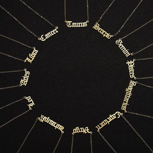 3Pcs 12 Constellation Zodiac Sign Layered Choker Necklaces Letter Astrology Horoscope with Message Card for Women Girls Jewelry in Saudi Arabia