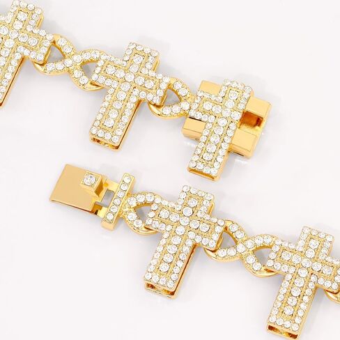 Eye Cuban Link Chain for Women, Gold Silver Diamond Prong Cuban Chain, Hip Hop Iced Out Chain Necklace With Safety Buckle for Women Girls Jewelry Gift in Saudi Arabia