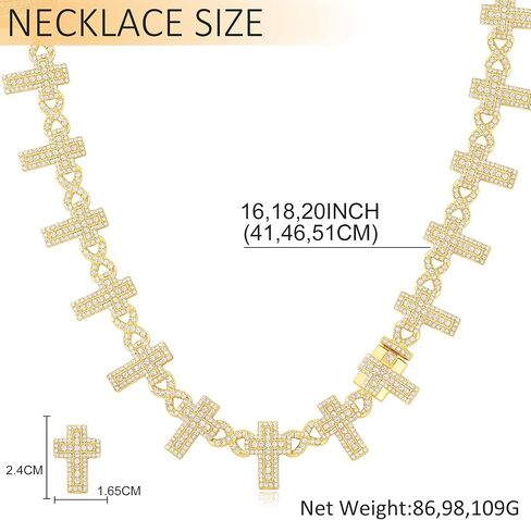 Eye Cuban Link Chain for Women, Gold Silver Diamond Prong Cuban Chain, Hip Hop Iced Out Chain Necklace With Safety Buckle for Women Girls Jewelry Gift in Saudi Arabia