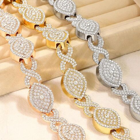 Eye Cuban Link Chain for Women, Gold Silver Diamond Prong Cuban Chain, Hip Hop Iced Out Chain Necklace With Safety Buckle for Women Girls Jewelry Gift in Saudi Arabia