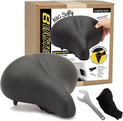 مقعد دراجة كبير ناعم لكبار السن - دوران داخلي - دراجات ثابتة وتمارين - سرج دراجة كبير عريض ومبطن للرجال والنساء. البديل الأكثر راحة لمركبة الشاطئ الخاصة بك. in Kuwait