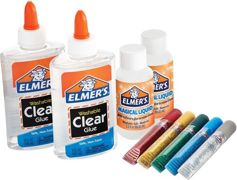 Elmer's Glitter Slime Kit, Liquid Glitter Glue, Assorted Colors, with Glue Slime Activator, 4 Count in Saudi Arabia