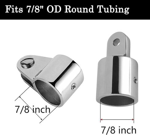 Bimini Top Hardware, Fits 7/8'' or 1'' OD Boat Fittings Heavy Dudy Parts for Canopy 316 Stainless Steel 12 Pieces in Kuwait