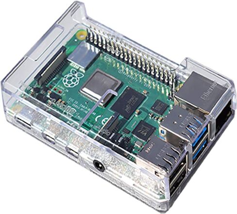 SB Components Raspberry Pi 4 Model B Clear Case - Access to All Ports in Saudi Arabia
