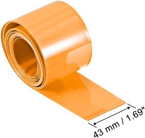 uxcell PVC Heat Shrink Tube 43mm Flat Width Wrap for Single5 Meter Orange in Saudi Arabia