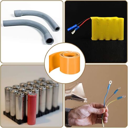 uxcell PVC Heat Shrink Tube 43mm Flat Width Wrap for Single5 Meter Orange in Saudi Arabia