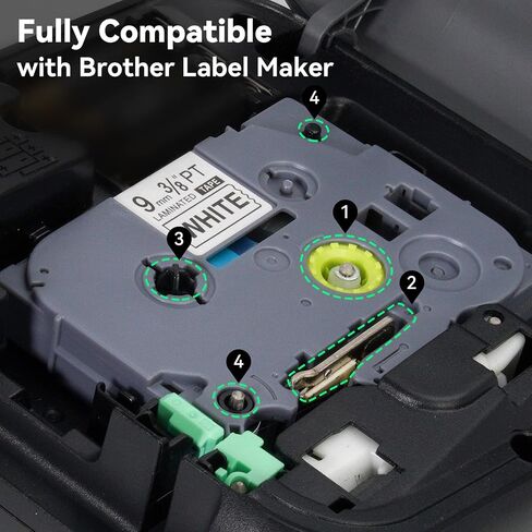 6 × شريط بديل ملون لشريط Brother Label Maker TZ Tape 9 مم 0.35، متوافق مع Brother Label Maker P-Touch PT-D210 H110 D220 D410 D600 in Saudi Arabia