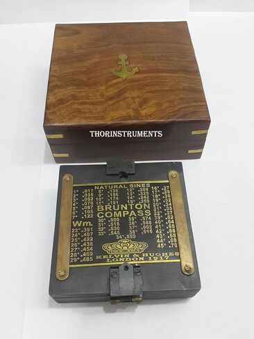 Kelvin & Hughes London 1917 Brunton Compass with Wooden Box Rustic Vintage Home Decor Gifts in Saudi Arabia