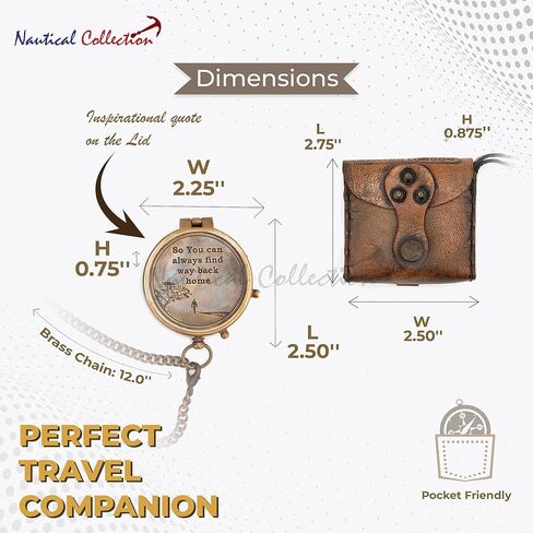 “So You Can Always Find Your Way Back Home" Quote Engraved Compass | Unique Gifts for Son, Father, Love, Partner, Spouse, Fiancé.-Steampunk Accessory-Beautiful Handmade Gift in Kuwait