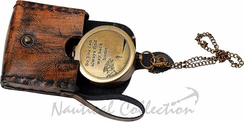 “So You Can Always Find Your Way Back Home" Quote Engraved Compass | Unique Gifts for Son, Father, Love, Partner, Spouse, Fiancé.-Steampunk Accessory-Beautiful Handmade Gift in Kuwait