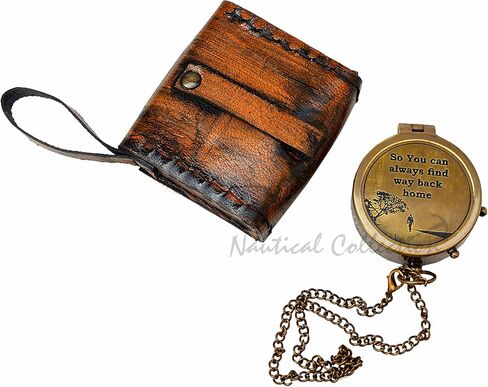 “So You Can Always Find Your Way Back Home" Quote Engraved Compass | Unique Gifts for Son, Father, Love, Partner, Spouse, Fiancé.-Steampunk Accessory-Beautiful Handmade Gift in Kuwait