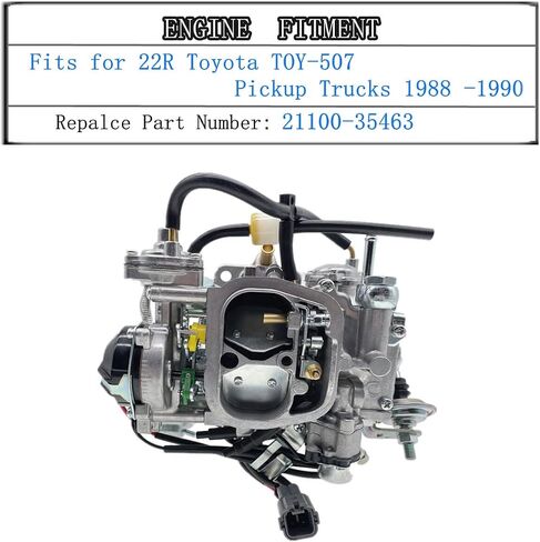 مكربن ​​مناسب لسيارة Toyota PickUp 1987 و1988-1990 مناسب لمحرك Toyota 22R 1981-1988 Hilux 1984 وSquare Plug 21100-35463 21100-35570 TOY-507 2.4L 2366cc مكربن ​​بديل للسيارات in Saudi Arabia