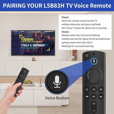 جهاز التحكم عن بعد الصوتي البديل L5B83H (الجيل الثاني) مناسب لعصا التلفزيون الذكية Amazon Fire (Lite، الجيل الثاني، الجيل الثالث، 4K)، مناسب للجيل الثالث من Amazon Fire Smart TV، مناسب لمكعب التلفزيون الذكي AMZ Fire (الجيل الأول والثاني) in Kuwait