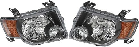 JX Racing * الملحقات * المصابيح الأمامية للأداء متوافقة مع 2008 2009 2010 2011 2012 Ford Escape Black Housing زوج ركن العنبر in Kuwait