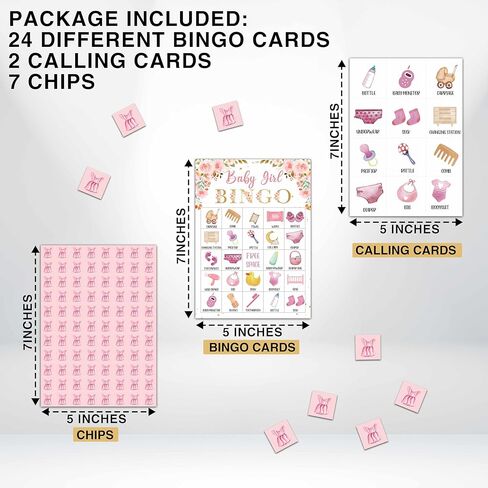 Baby Shower Bingo Games, Baby Bingo for Baby Shower, Blush Pink Floral Baby Bingo Game, Gender Reveal Games, Baby Shower Decorations Favors, 24 Players Bingo Games Cards (C04) in Saudi Arabia